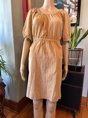 Old Navy Tan Midi Peasant Dress